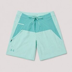 Under Armour HeatGear Mens 36 Aqua Blue Board Shorts Swim Trunks Loose